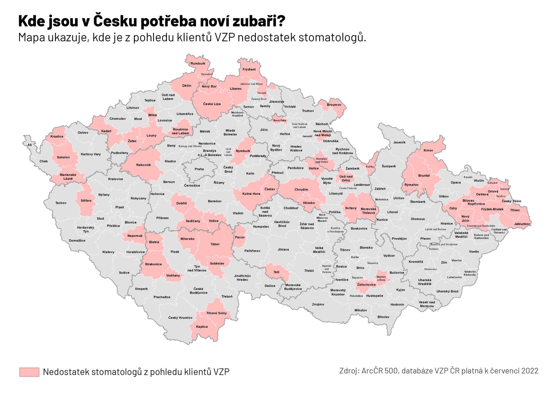 Kde jsou v Česku potřeba noví zubaři?