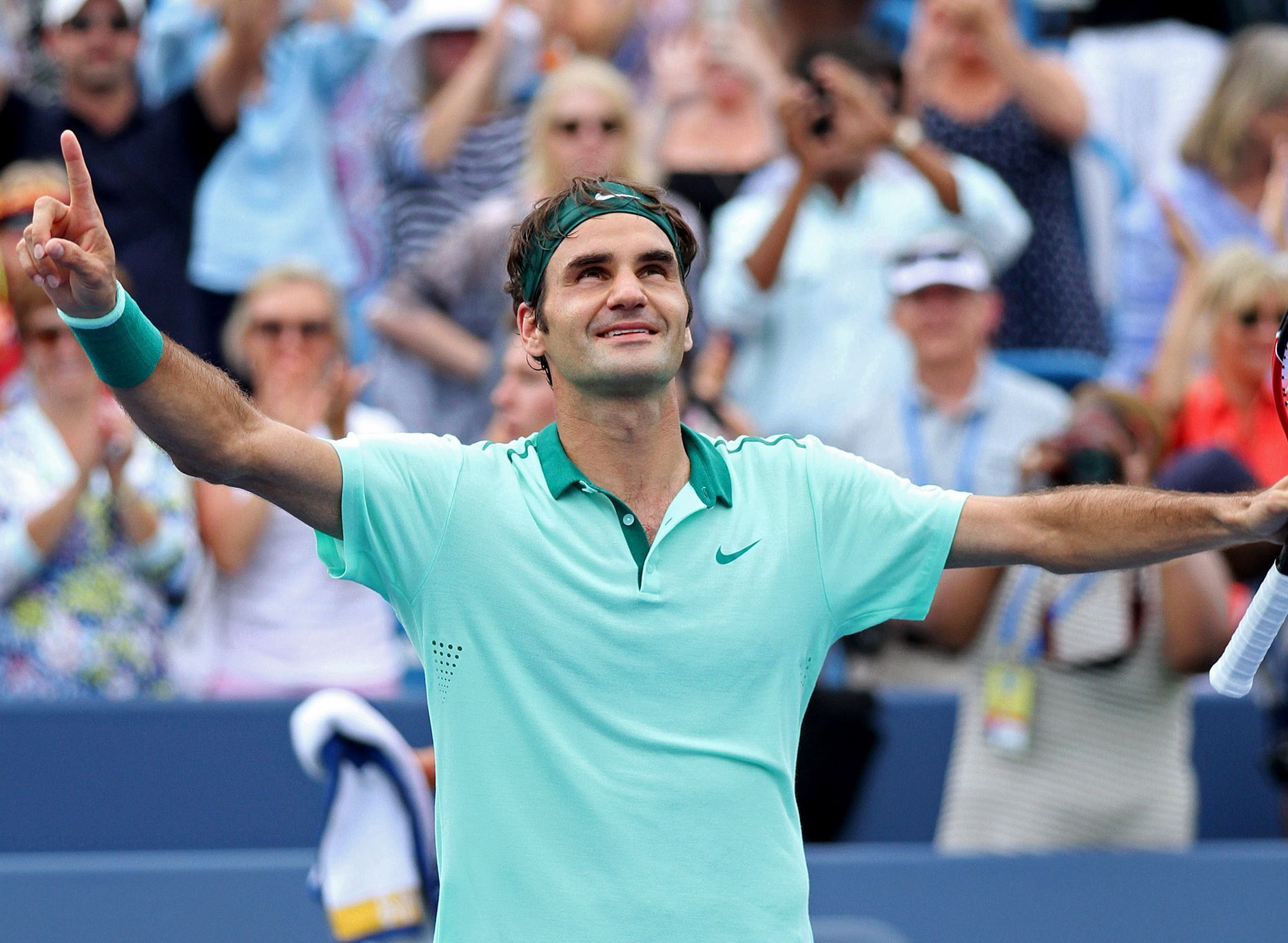 Roger Federer po vítězství na turnaji v Cincinnati