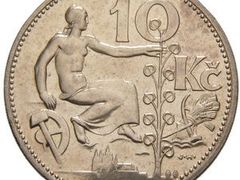 Vzácná desetikoruna z roku 1933, vydražená za 98 tisíc korun