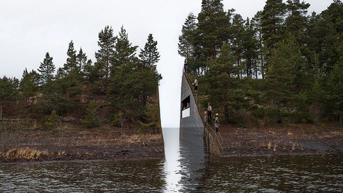 FOTO Ostrý řez ostrovem připomene oběti vraha Breivika