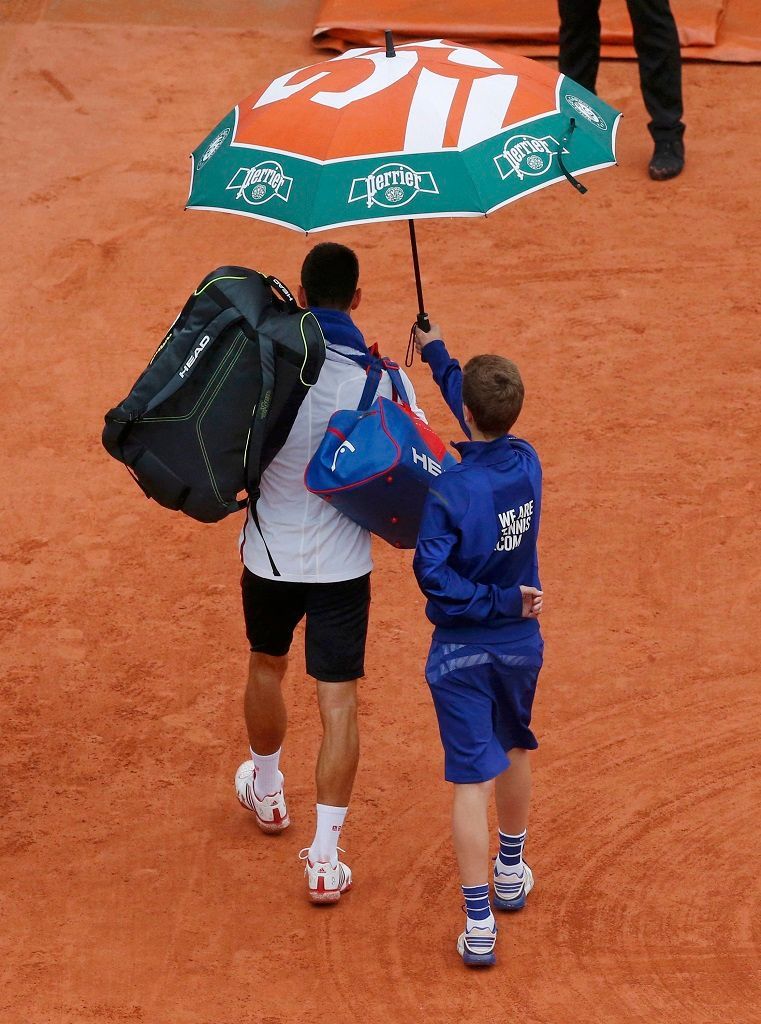 Novak Djokovič a déšť na French Open