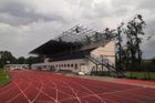 Jedním ze zasažených objektů byl i atletický stadion U Červených domků.