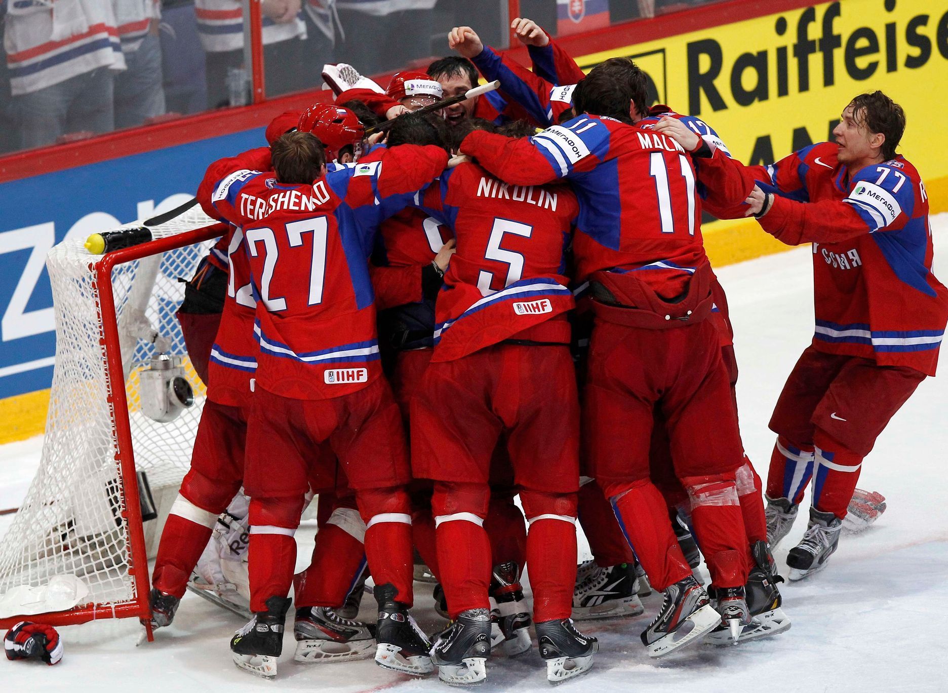 Zlatá ruská radost ve finále MS Rusko - Slovensko