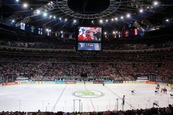 Pražská O2 arena při hokejovém MS 2015