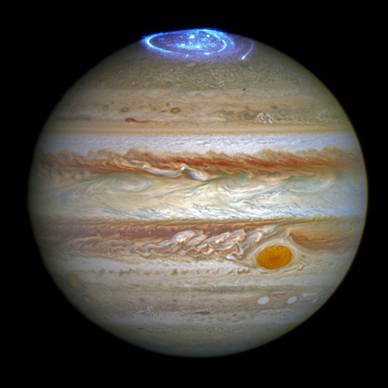 Jupiter s polární září
