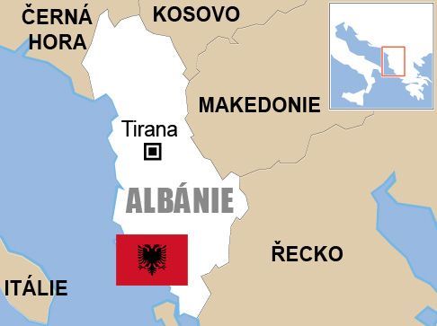 Albánie - mapa