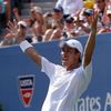 Kei Nišikori se raduje z postupu do finále US Open 2014