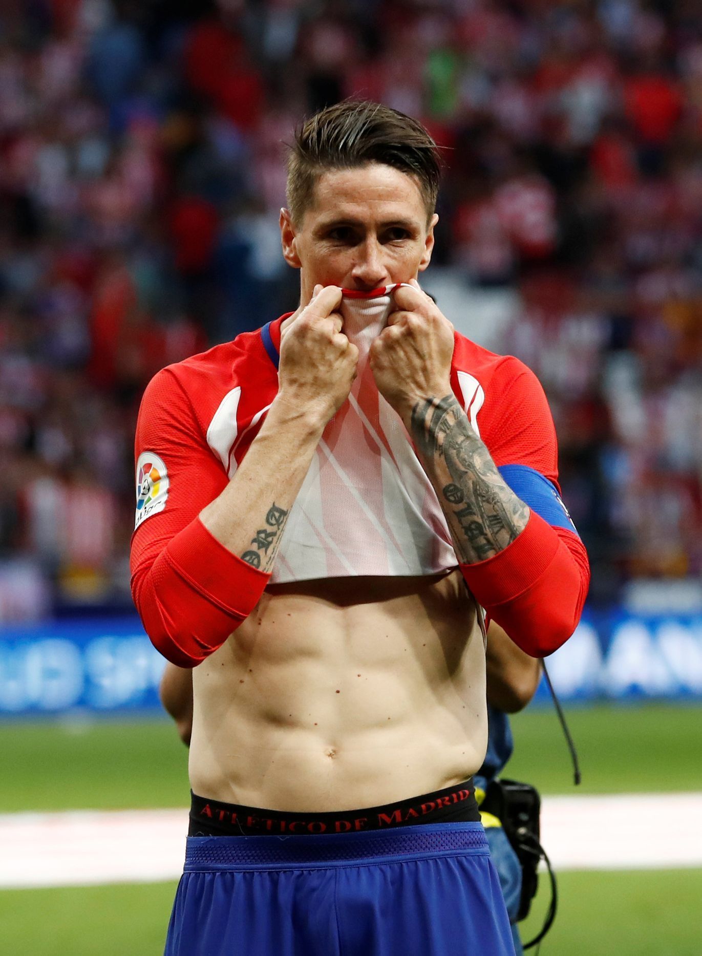 Fernando Torres slaví branku Atlética Madrid