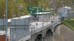 Most spojující Estonsko a Rusko ve městě Narva.