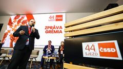 Předseda ČSSD Michal Šmarda mluví na sjezdu strany v Brně