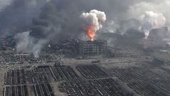 Výbuch ve městě Tchien-ťin v Číně.