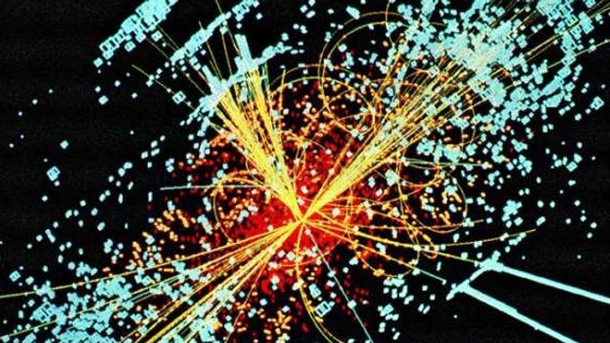Simulované uvolnění a pak zánik tajuplné částice Higgsův boson, jak by vše mělo probíhat v novém urychlovači.