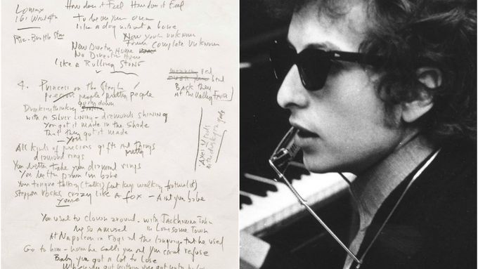 Rukopis Dylanova hitu Like a Rolling Stone.