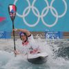 Kajakářka Štěpánka Hilgertová v kvalifikaci vodního slalomu na OH v Londýně