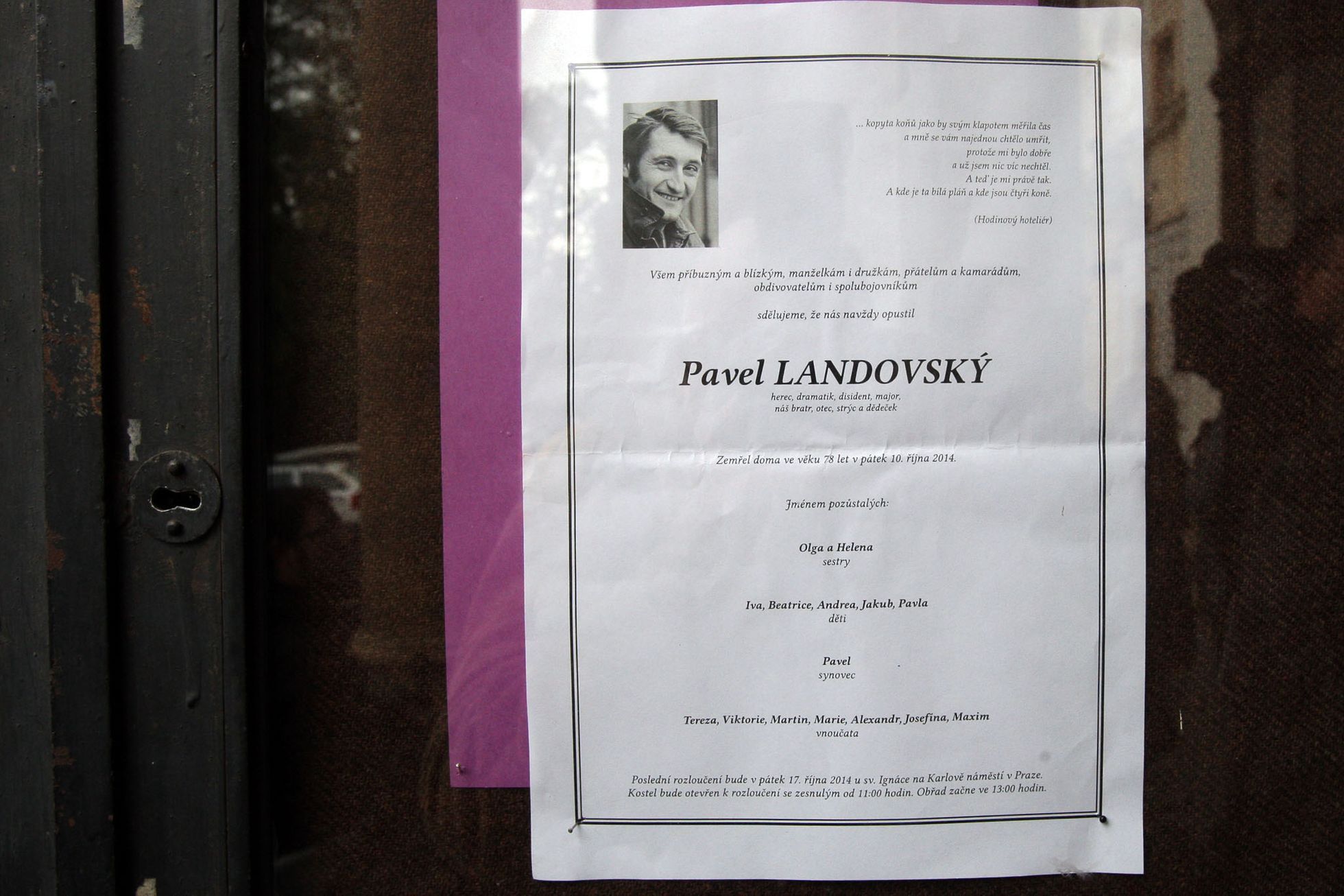 Pohřeb Pavla Landovského
