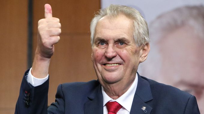 Miloš Zeman po vítězství v prezidentských volbách roku 2018.