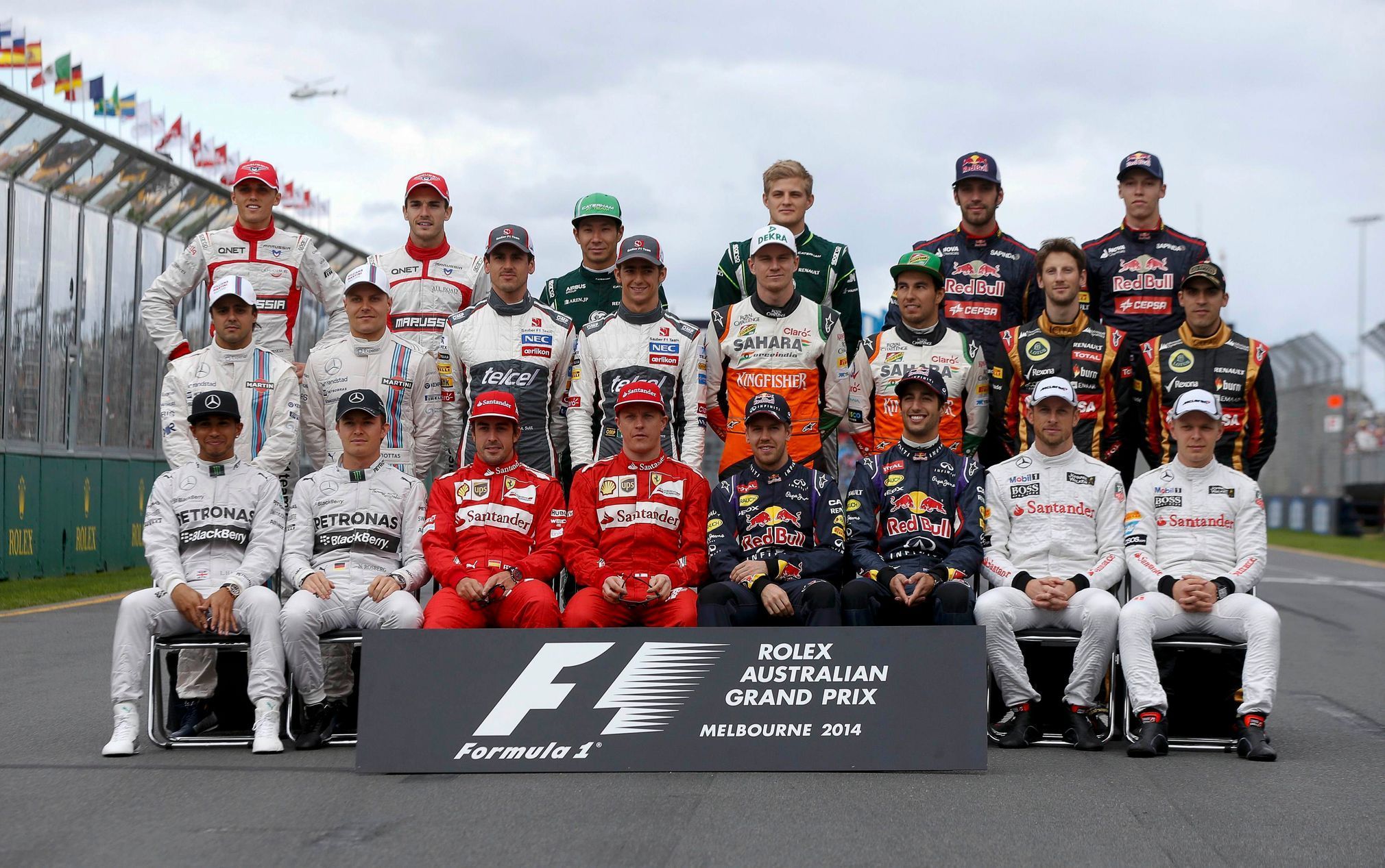 F1, VC Austrálie 2014: společné foto před startem sezony 2014