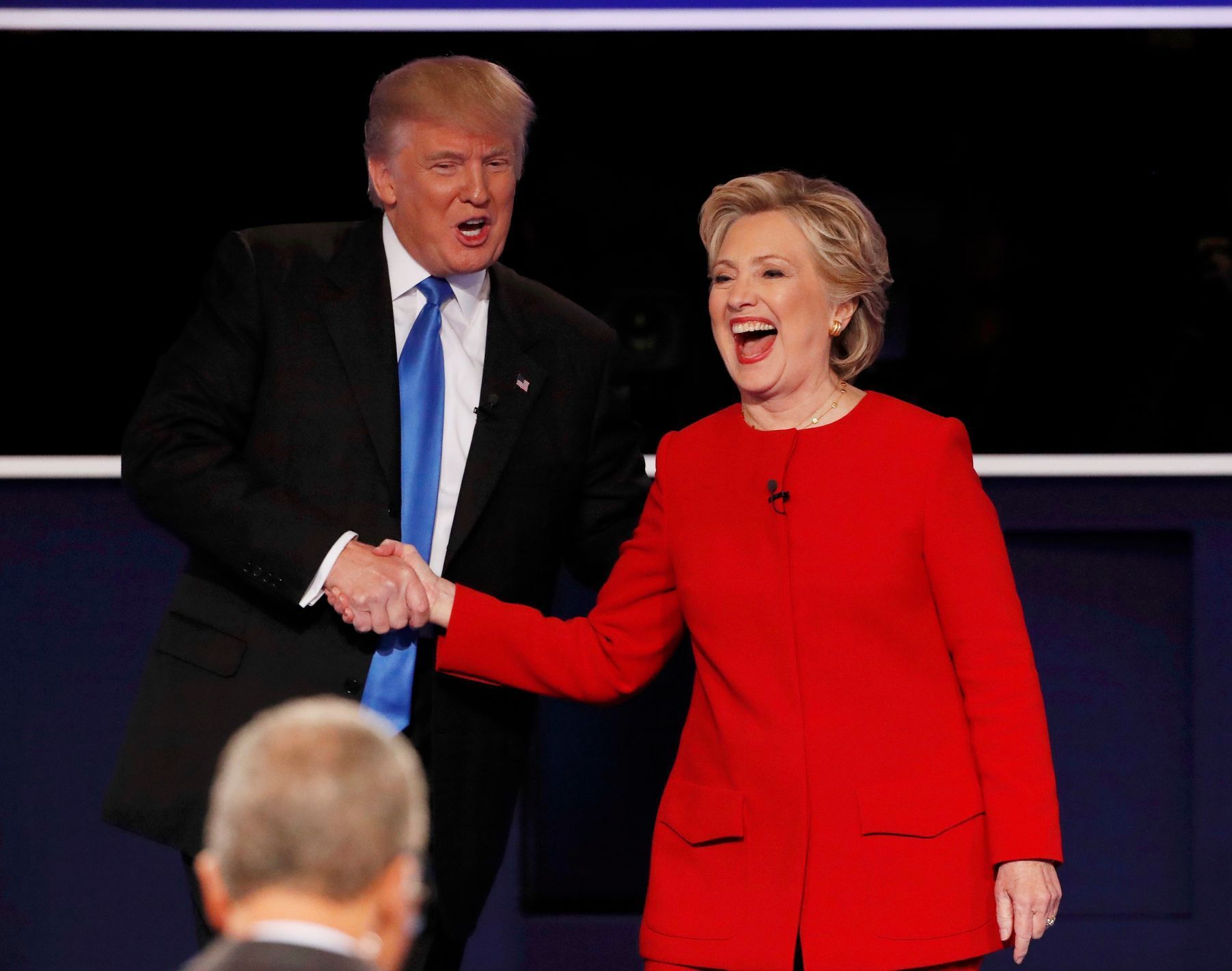 Hillary Clinton a Donald Trump před první prezidentskou debatou.