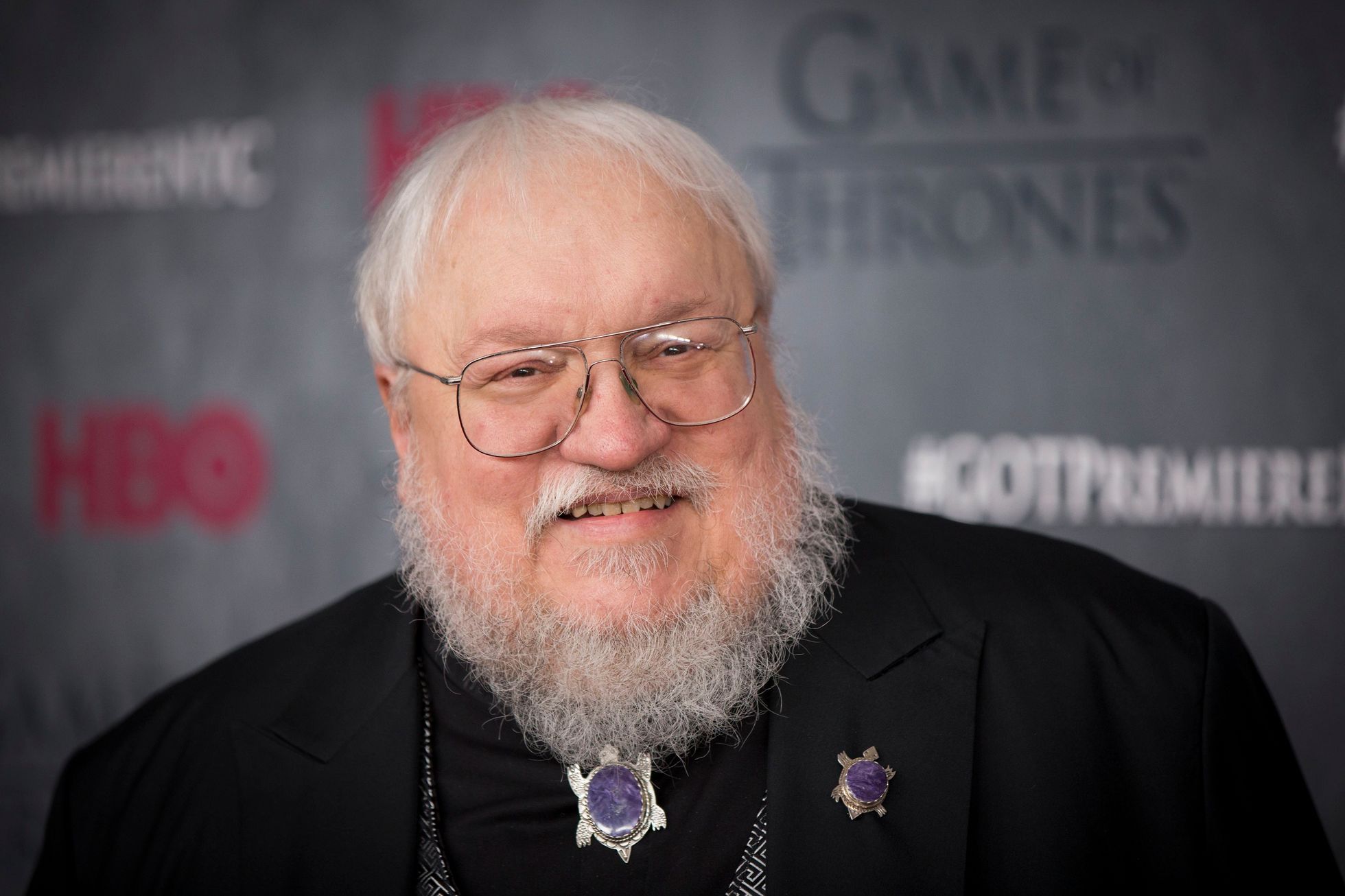 Author and co-executive producer George R.R. Martin arrives for the premiere of the fourth season of HBO series &quot;Game of Thrones&quot; in New York