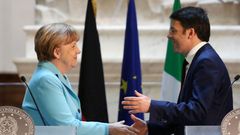 Italský premiér Renzi a německá kancléřka Merkelová
