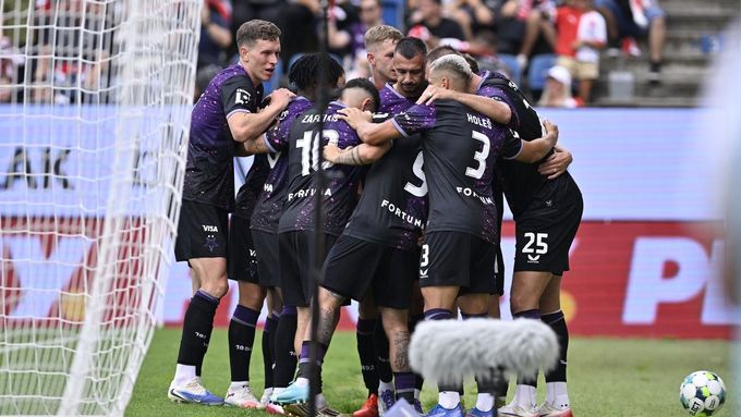 Radost fotbalistů Slavie