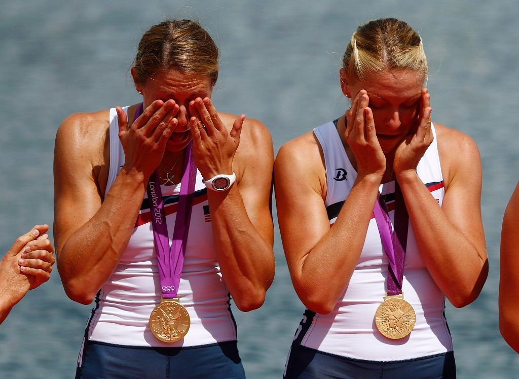 Americké veslařky, pláč medailistů na olympijských hrách v Londýně 2012