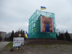 Podstavec bez sochy Lenina v Charkově.