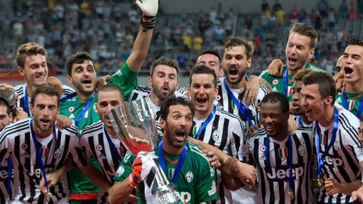 Juventus Turín slaví zisk italského Superpoháru.