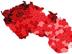 Mapa volebních výsledků KSČ a KSS ve volbách 1946.