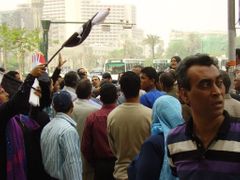 Debatní kroužek na náměstí Tahrír.