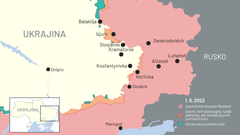1. září 2022: Mapa bojů na Ukrajině