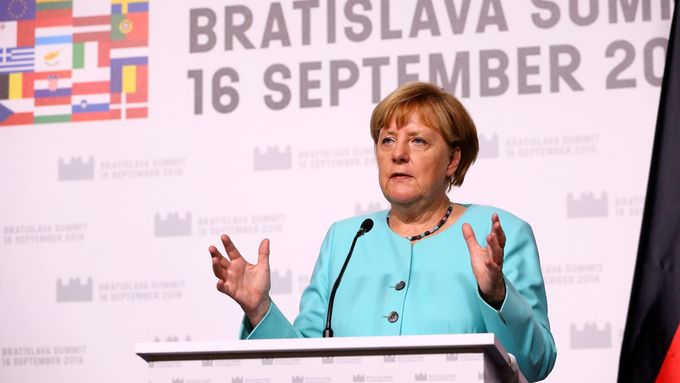 Německá kancléřka Angela Merkelová na bratislavském summitu EU
