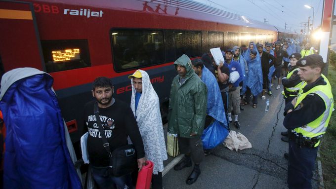 Uprchlíci v Rakousku.