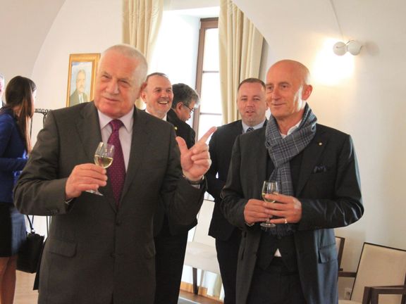 Snímek z května 2016, kdy Ivo Valenta hostil ve svém kraji Václava Klause staršího.