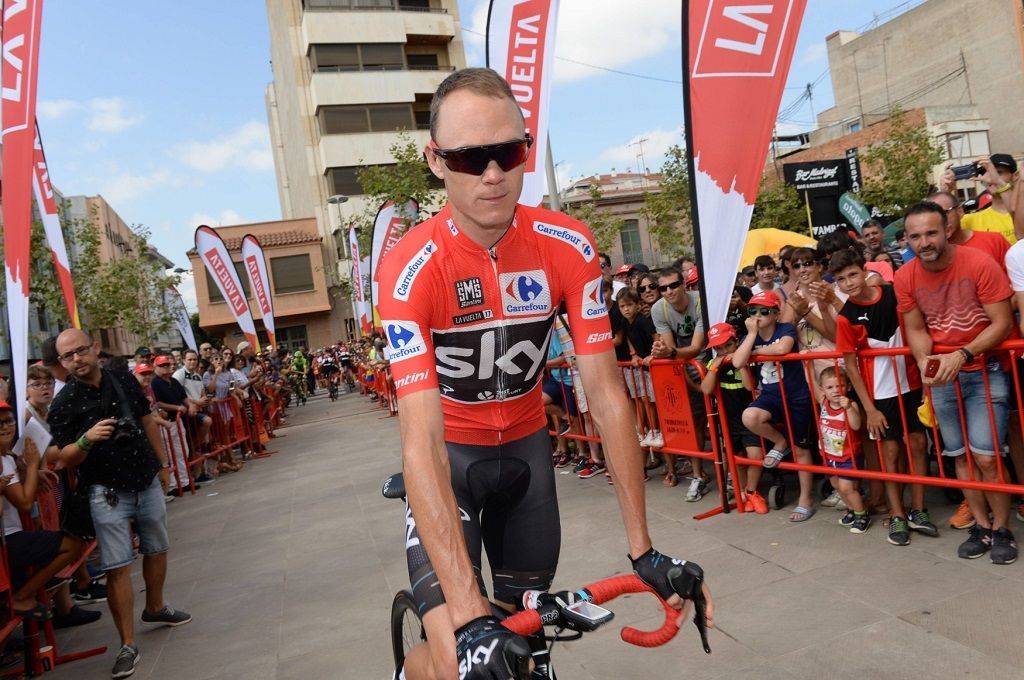 Chris Froome v cíli šesté etapy Vuelta