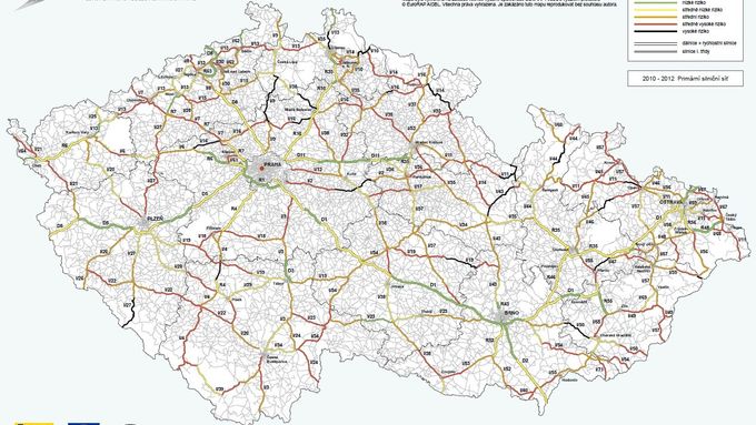 Mapa zahrnuje 6500 kilometrů silnic (klikněte pro zvětšení)