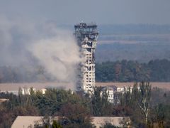 Kontrolní věž letiště v Doněcku.