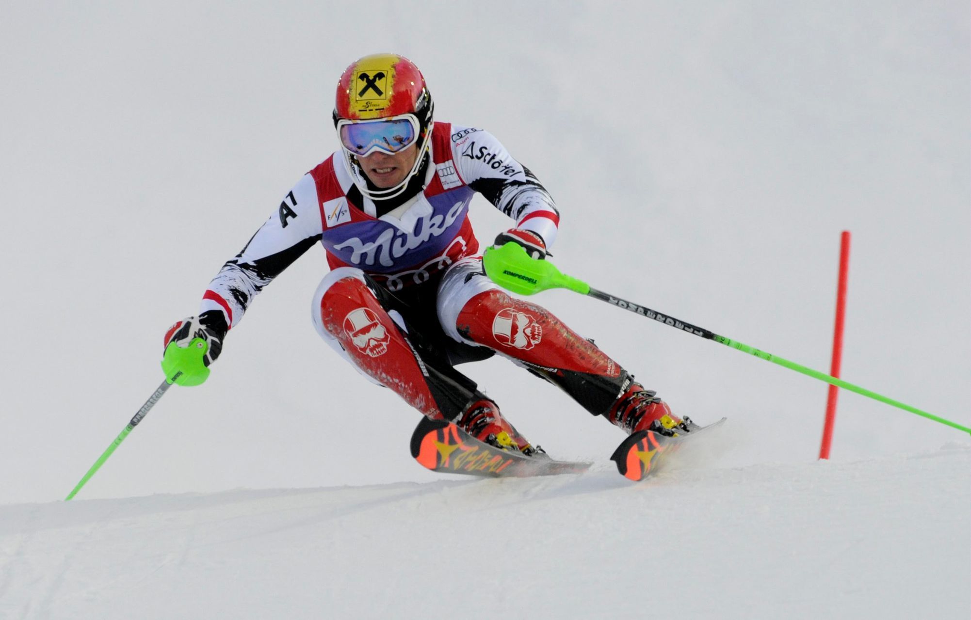 Marcel Hirscher při slalomu ve finském Levi