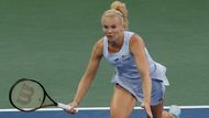 Kateřina Siniaková při utkání 1. kola US Open 2025