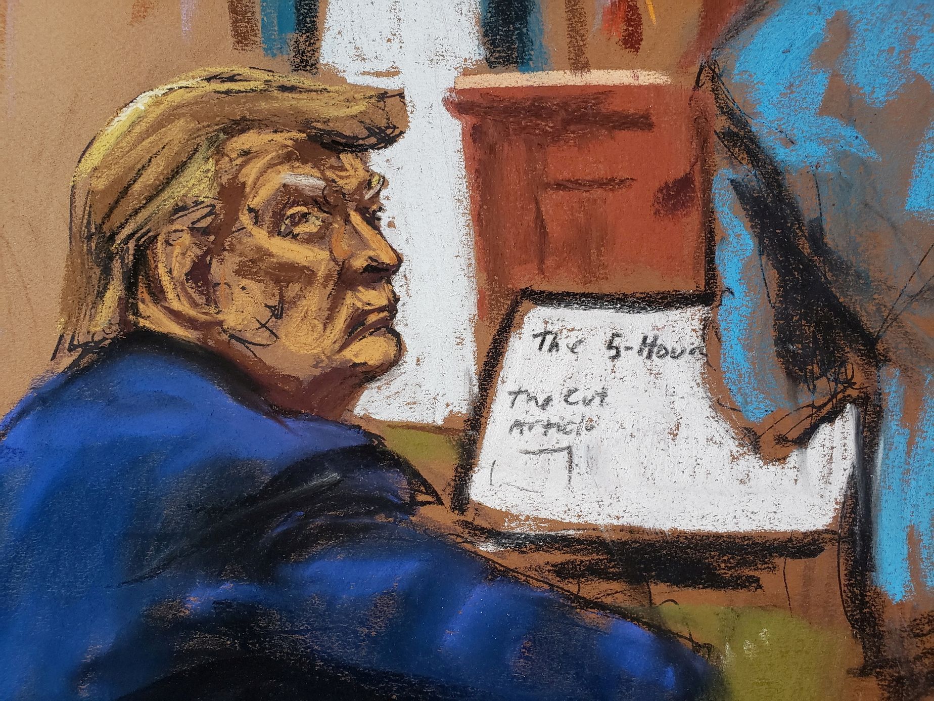Trump soud kresba