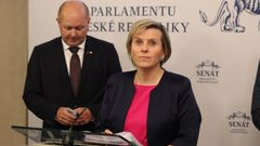 Senátorka a hejtmanka Karlovarského kraje za ANO Jana Mračková Vildumetzová při odpovědi na dotaz Aktuálně.cz v lednu 2025