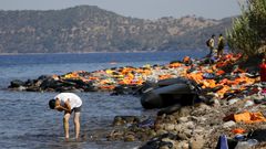 Syrský uprchlík po překonání Egejského moře