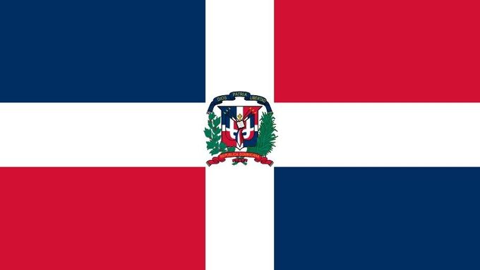 Vlajka Dominikánské republiky.