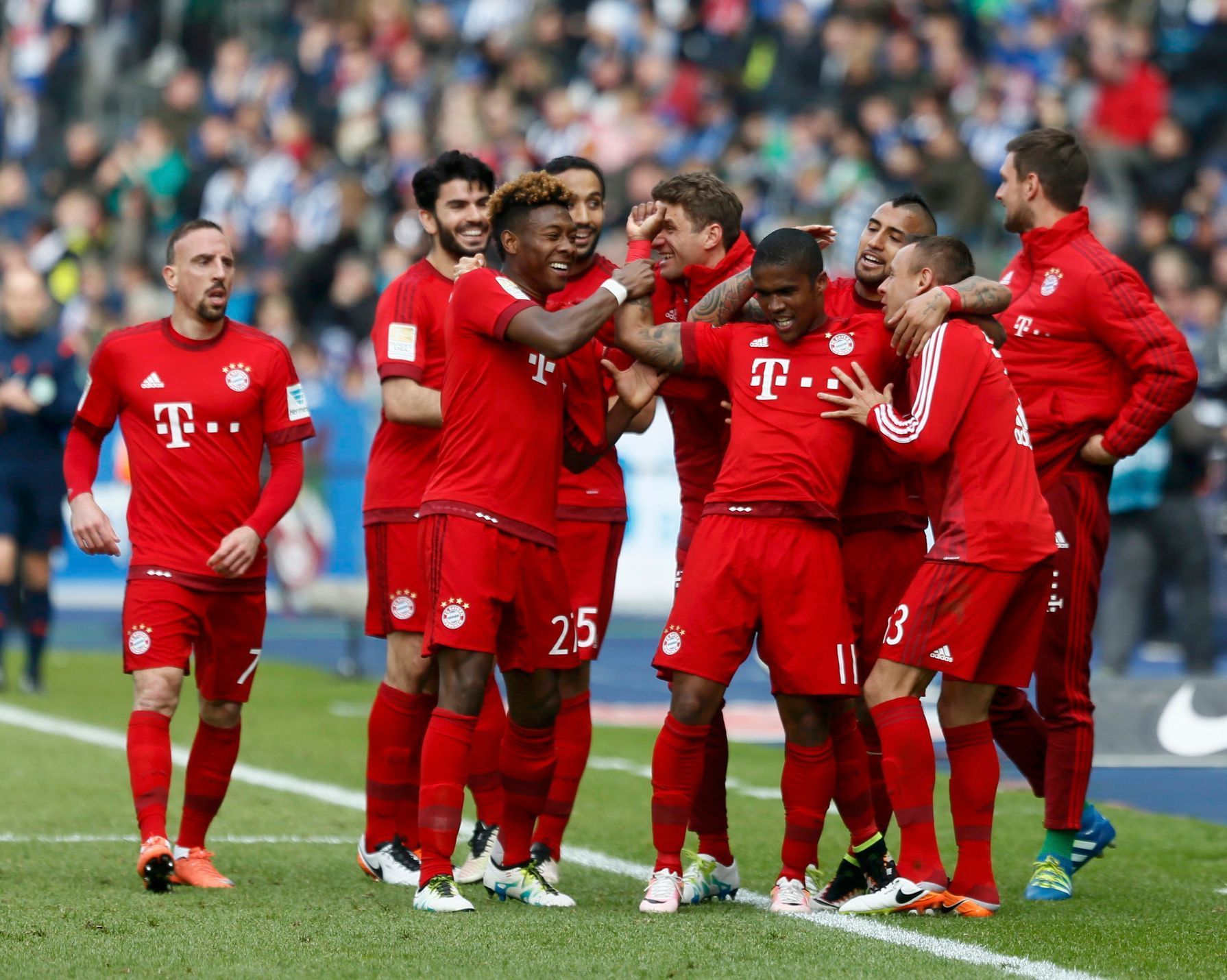 Radost fotbalistů Bayernu Mnichov