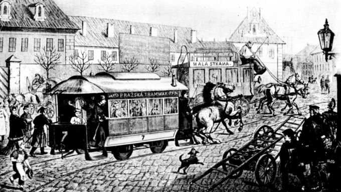 Srážka omnibusu s koněspřežkou