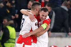 Slavia bavila: pět gólů i trefa patičkou. Sešívaní porazili Baník 5:0