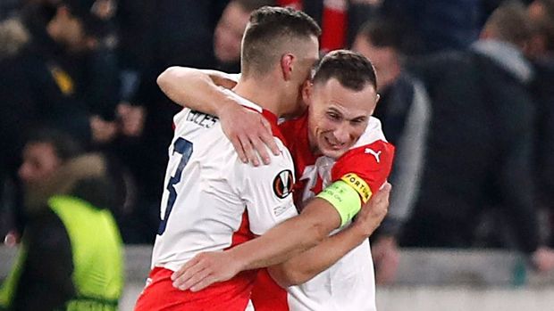 Slavia bavila: pět gólů i trefa patičkou. Sešívaní porazili Baník 5:0