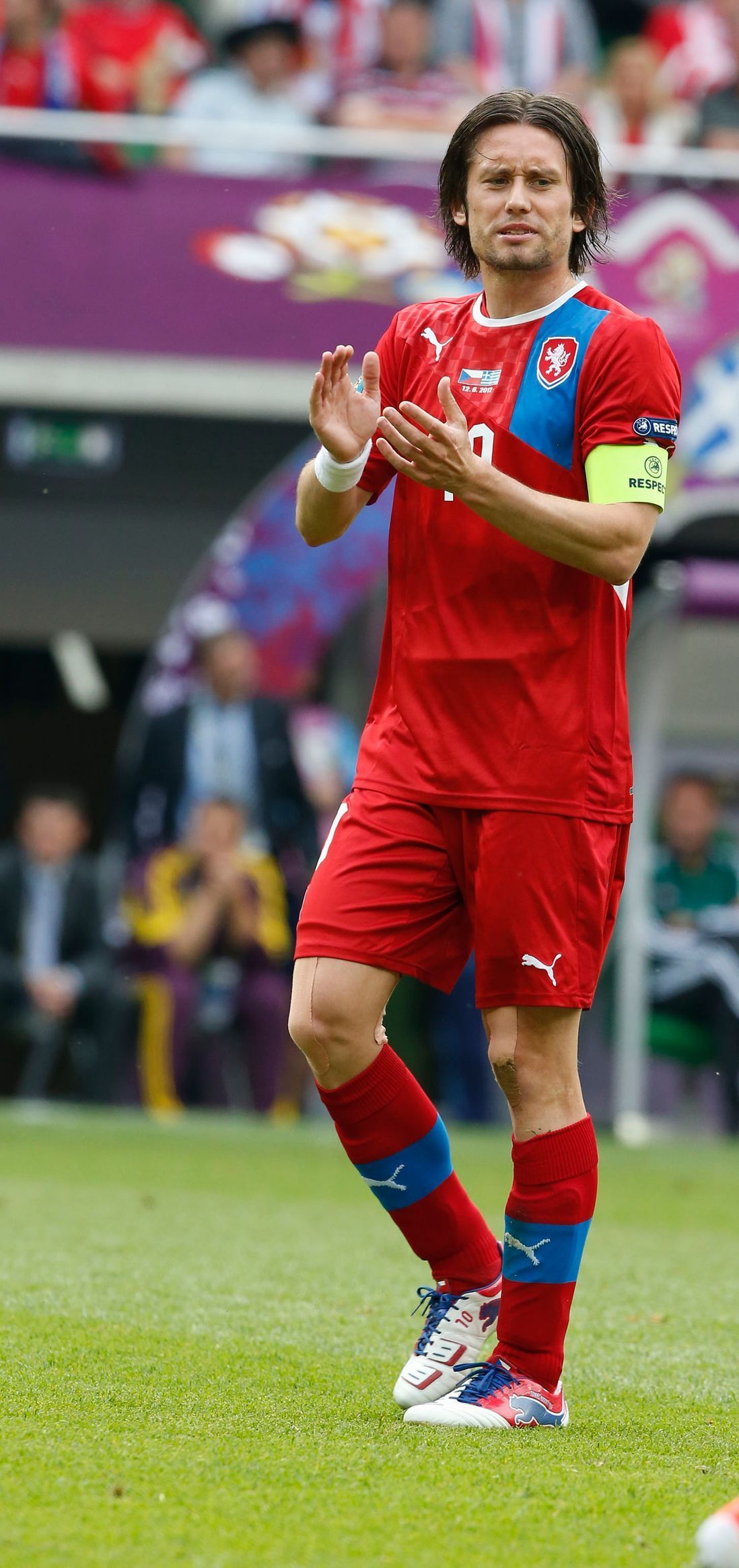 Tomáš Rosický v utkání Řecko - Česká republika na Euru 2012