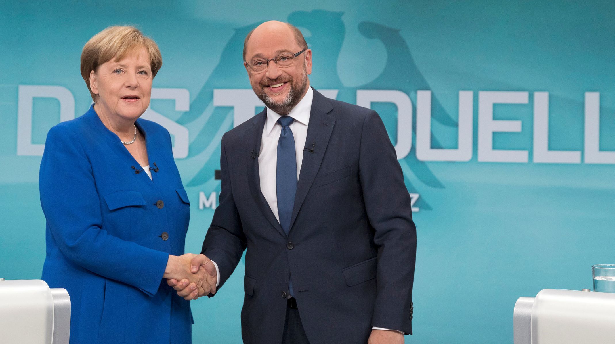 Merkelová, Schulz, Německo, volby, debata