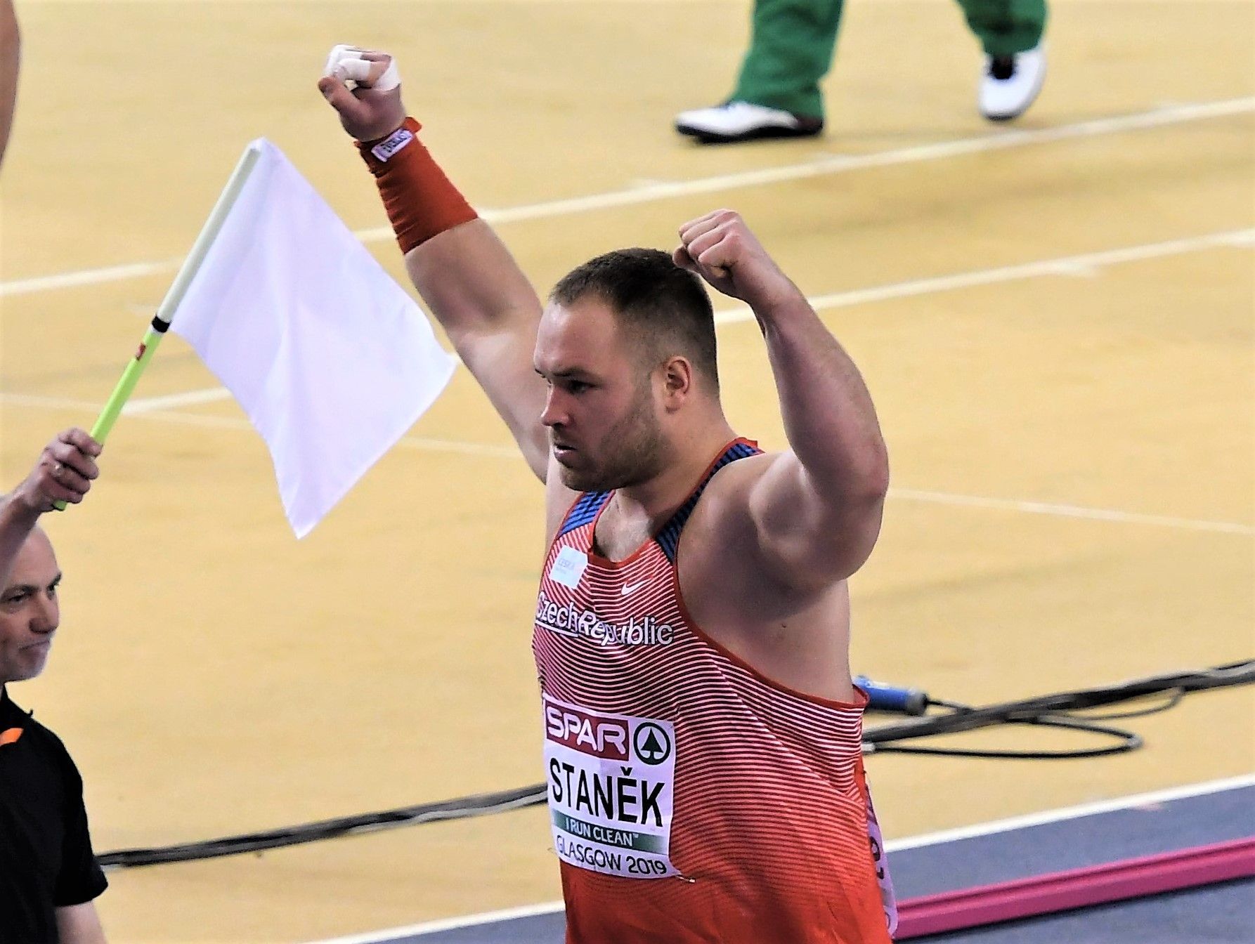 atletika, HME 2019, koulař Tomáš Staněk v kvalifikaci